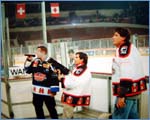 All star games promotion. Shooting T-shirts to the public